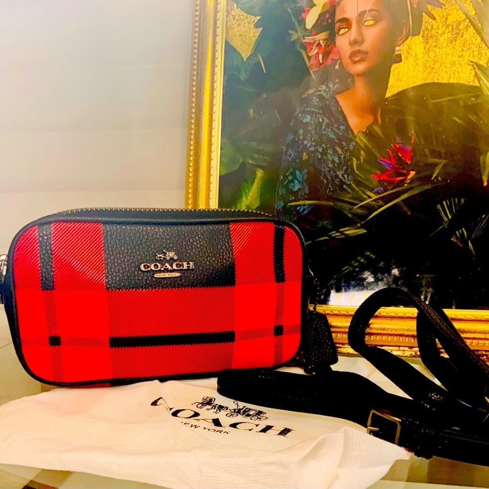 Coach Jamie Camera Bag w/Tartan Paid & Coach Dust Bag